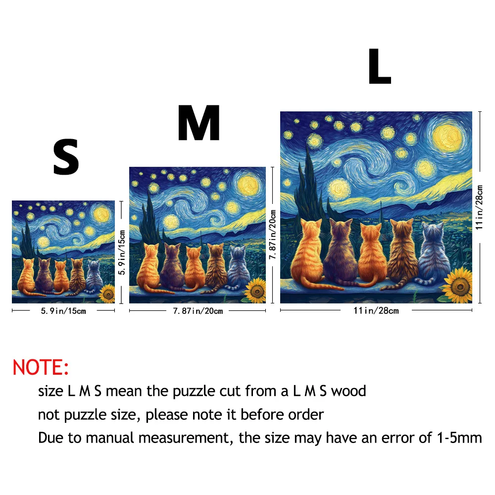 Wooden Jigsaw Puzzles A Starry Sky Cat Wooden Puzzle For Adults