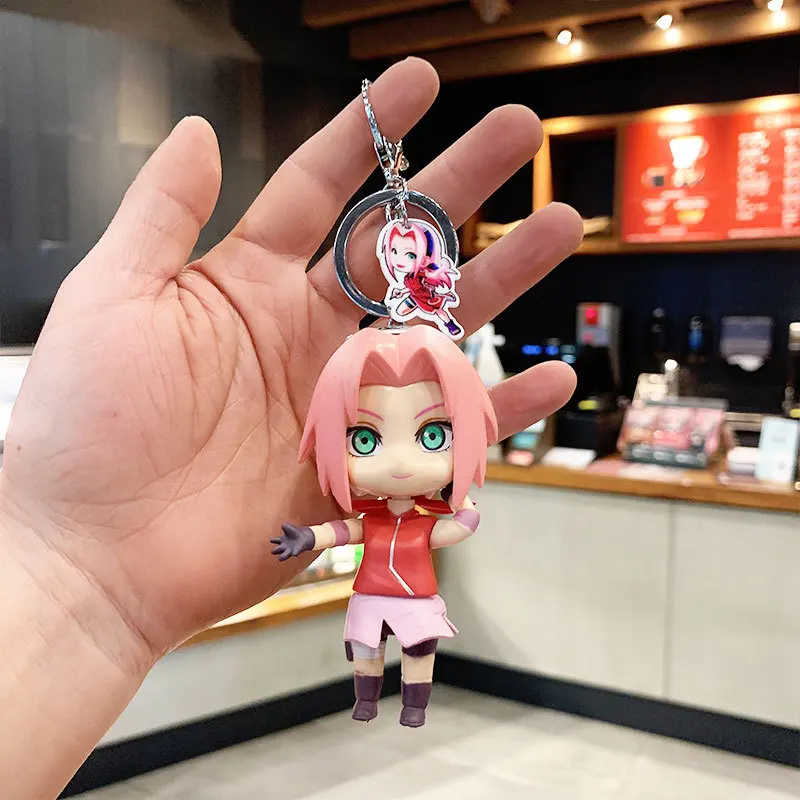 Anime Naruto Figura Brinquedo Modelo 10cm Kakashi Uzumaki Naruto Jiraiya  Sakura Gaara Kawaii Desenho animado Keychain Pendant Decoração