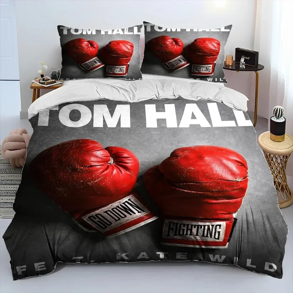 3PCS Bedding Set Red Boxing Gloves Boxer Fight Bedding Set,Duvet Cover Bed Set Quilt Cover Pillowcase,King Queen Size Adult