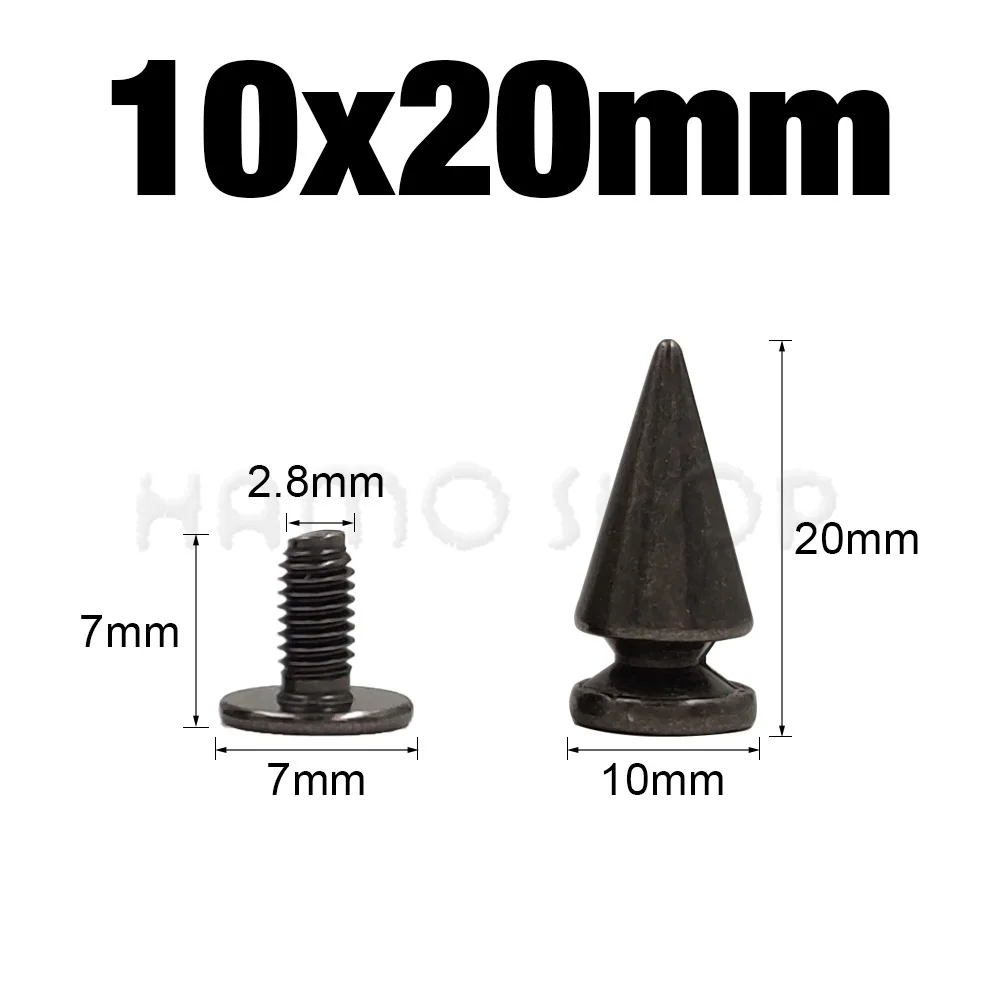 Trimming Shop Pistolet En Métal/noir Haute Cône Spike Clous