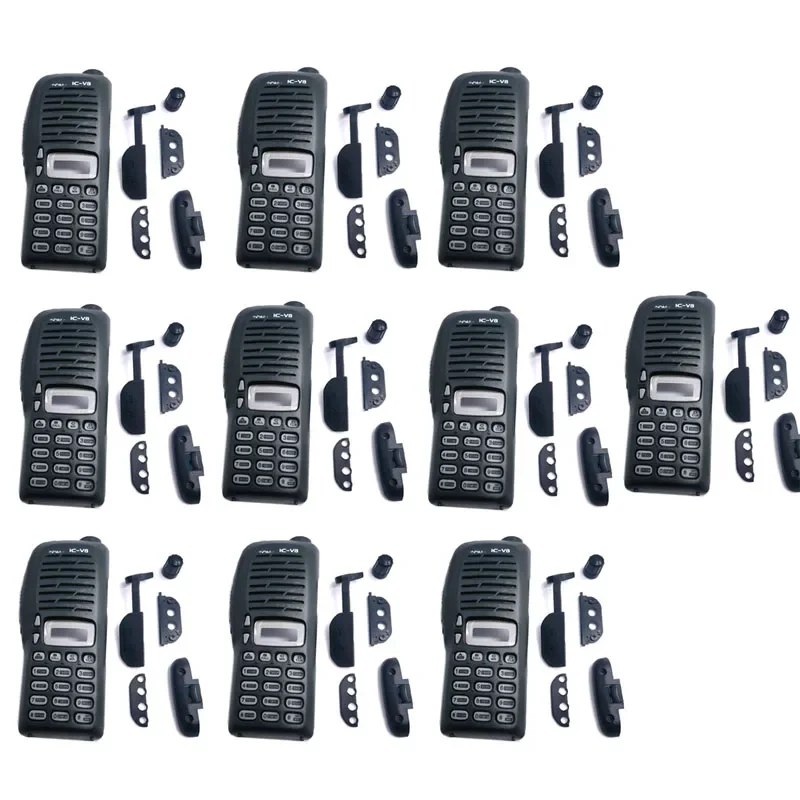 10PCS/Lot Front Panel Cover Case Housing Shell with Keypad + Knobs for ICOM IC-V8 ICV8 Radio Accessories Repair Kits