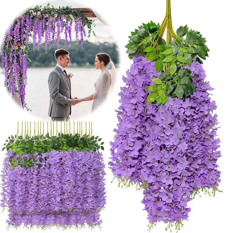 110CM Wisteria Artificial Flower Hanging Garland Plant Vine Fake