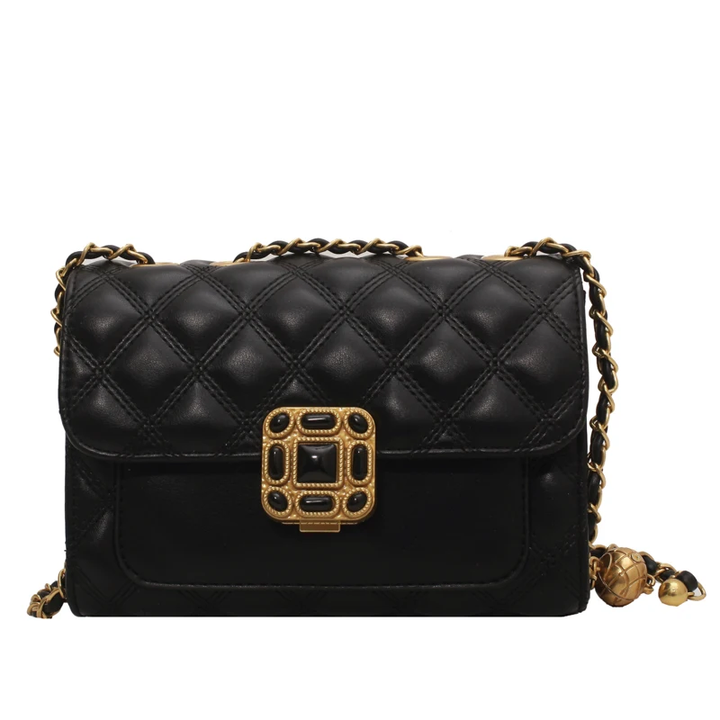 

Fashion Exquisite Shopping Bag Retro Casual Women Totes Shoulder Bags Female Leather Solid Color Chain Handbag for Women