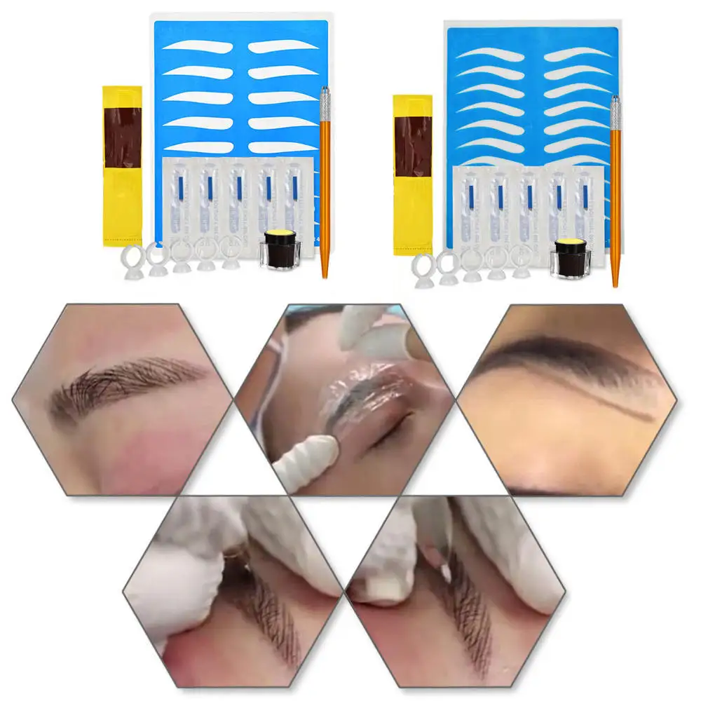 Professional Permanent Makeup Tattoo Beauty Tool 3D Microblading Pen TattooTraining Kit Complete Eyebrow Tattoo Practice Set tattoo supplies tattoo kit