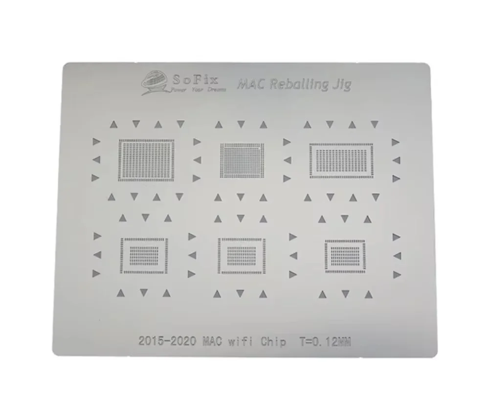 Sofix 로직 보드 BGA 칩 스텐실 (맥북 2016-2022 WIFI T1 T2 M1 M2 PMU SMC 리볼링 통합 주석 네트 수리 도구)