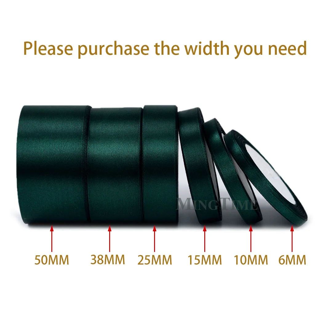 Elegant Satin Ribbon for Crafts and Decorations - 22 Meters, Multiple Widths Available