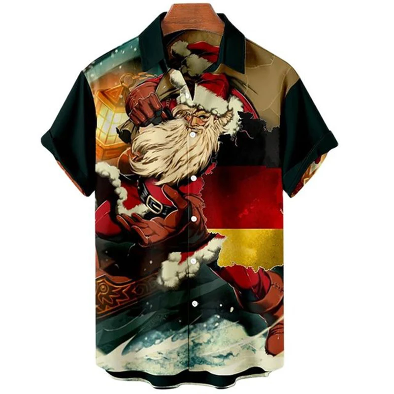 

2022 Christmas Shirt for Men and Women 3d Printed Santa Short Sleeve Shirts Oversized 5xl Tops Tees Mens Shirt Holiday Clothing
