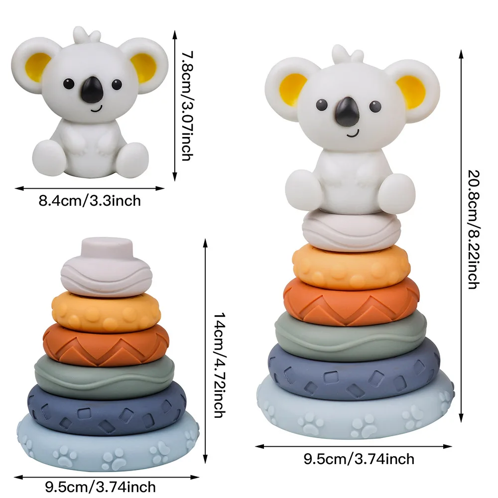 13pcs/set 2 in 1 Stacks of Circles And Blocks Baby Stacking and Nesting Soft Building Blocks Squeeze Toy, Baby Teething Toy