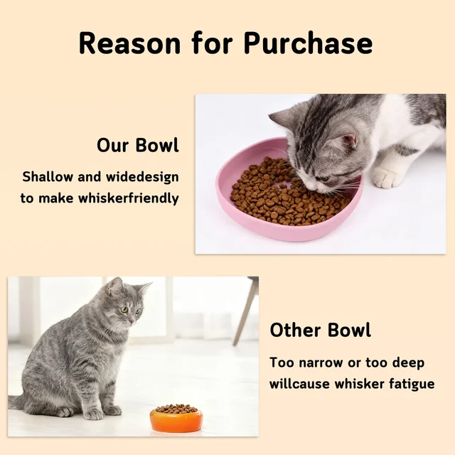 2PCS Whisker-Friendly Silicone Cat Plates, Wide Shallow Pet Bowls, Non-Spill Feeding Dish for Dry Wet Food 2