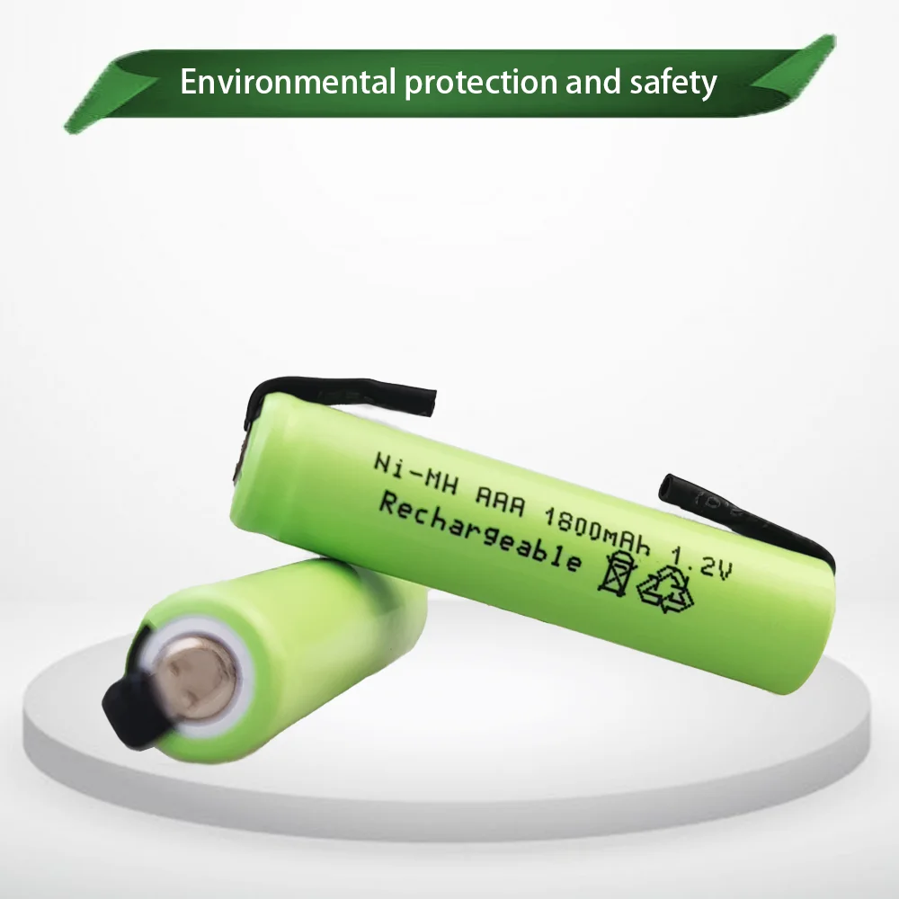 AAA 1.2V 1800mAh Rechargeable Battery Ni-Mh Cell With Solder Tabs new Original Toothbrush Electric Shaver For Philips Braun 2