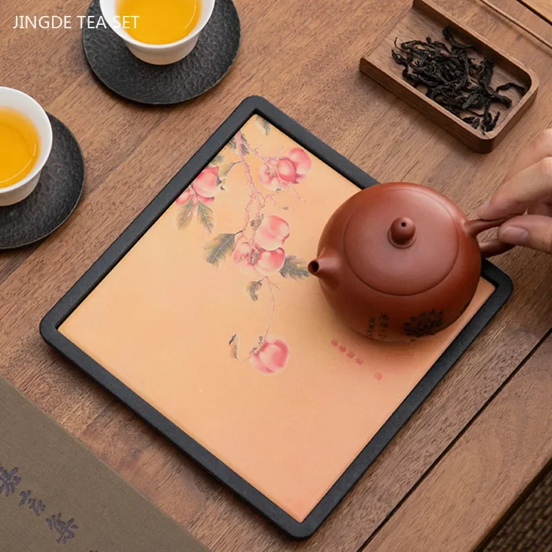 Creative Absorbent Ceramic Tea Tray Quick Drying Teapot Bearing Serving Tray Chinese Tea Accessories Retro Exquisite Tea Tray