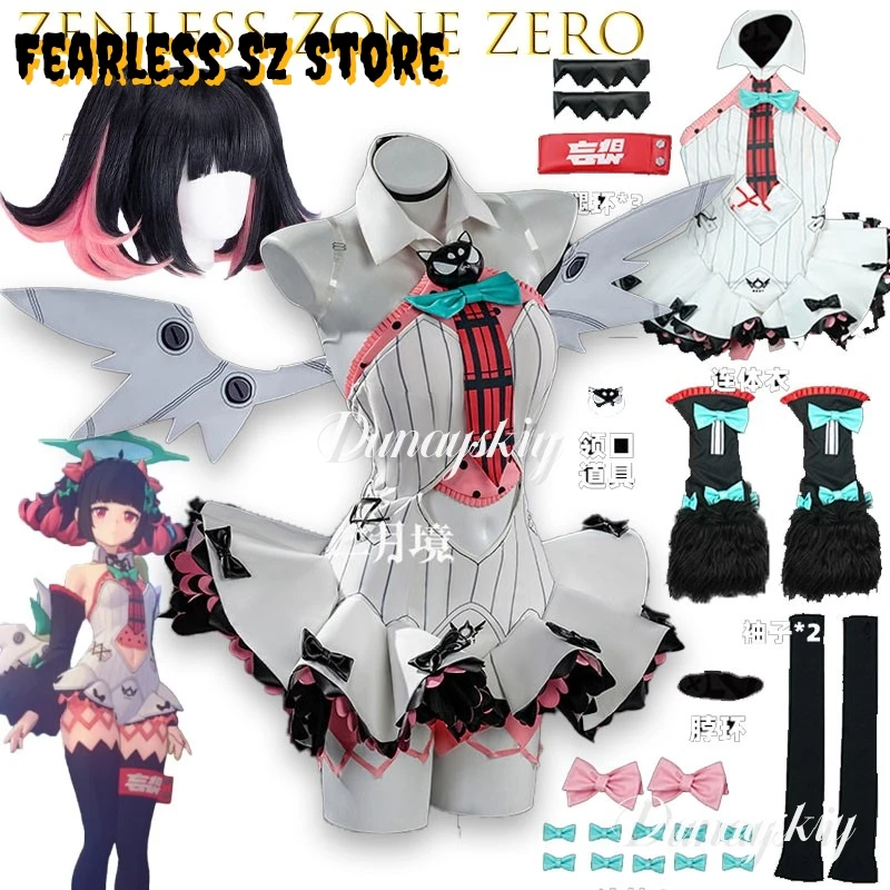 NangongYu Capitão Riasa Sariel Anjos da Ilusão ZZZ Fantasia de Cosplay Zenless Zone Zero Macacão Sexy Luvas Adereços Fearless SZ # - AliExpress 200000532