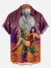 2024 Men's Retro Horror Movie Print Shirt 3D Print Turndown Collar Shirt casual  Short Sleeve Shirt Summer loose Shirts For Boys 3