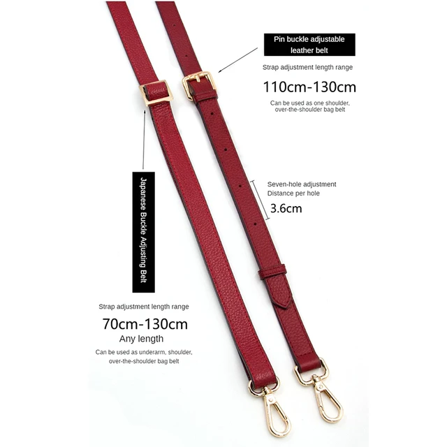 Pin on leather shoulder bag strap