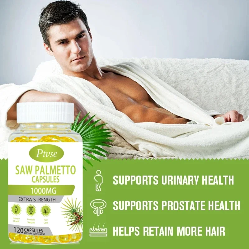 Saw Palmetto Supplement-Promotes Men's Prostate Health-Blocks DHT and Prevents Hair Loss Gluten Free Non-GMO 120 Capsules