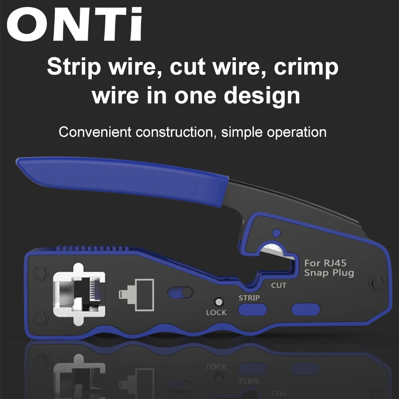 Onti Conector do Cabo Ethernet Passagem Através Crimp Substituição da Lâmina Rj45 Crimper Tool Cat7 6a 5e - Imagem 2