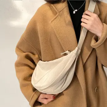 Versione aggiornata Borsa a tracolla da donna dal design semplice Hobos in nylon Borse a tracolla piccole Borse di stoffa per borse da donna vintage 1