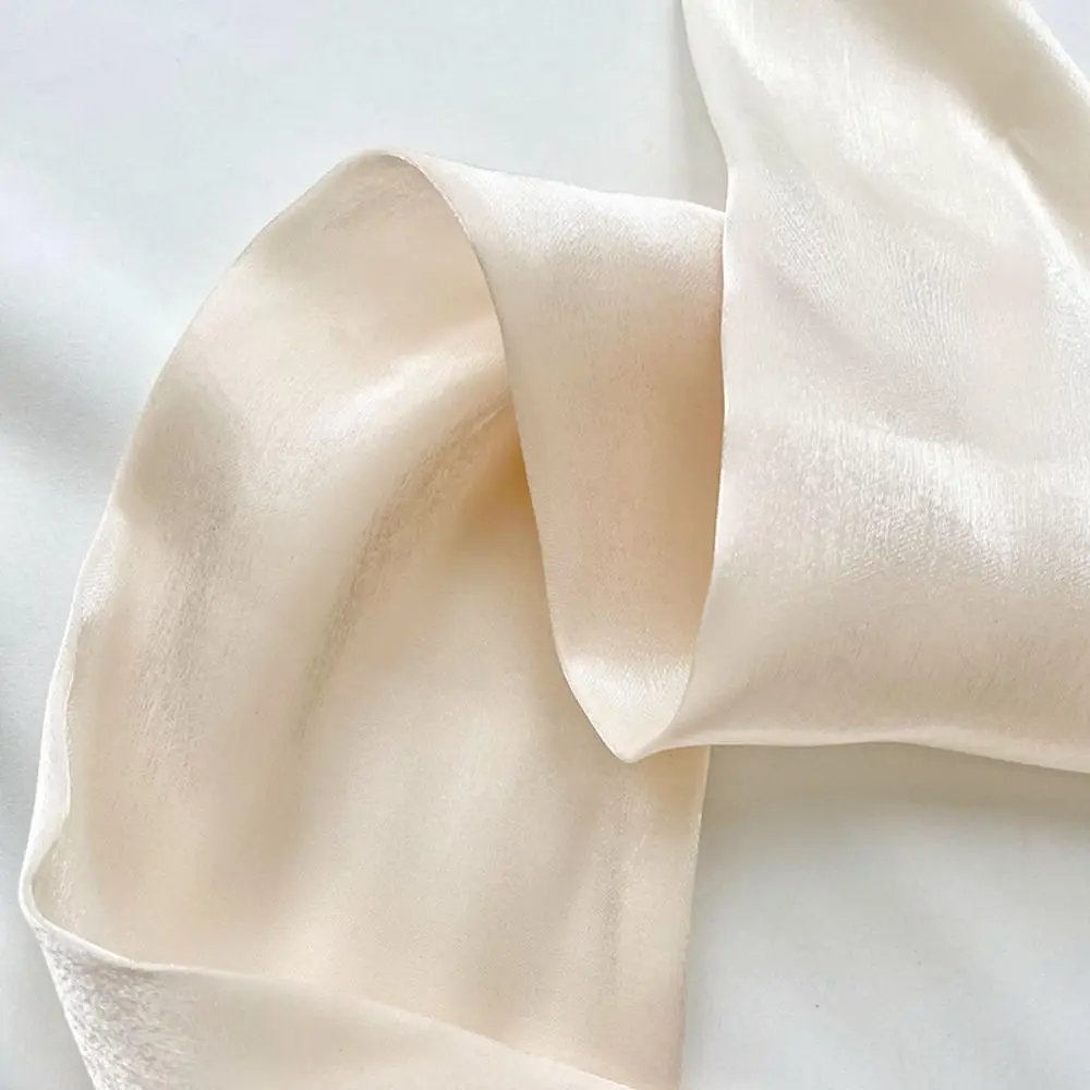 Fashion Satin Wraps Neck Diamond Soft False Collar Simple Solid Color Silk Scarf