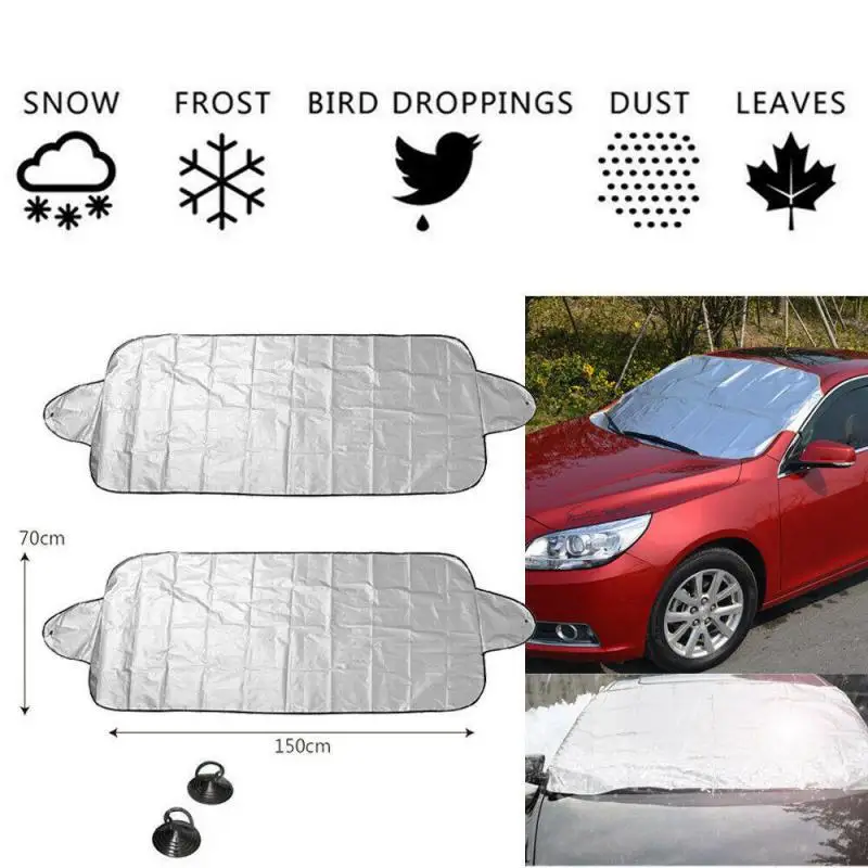 Car Winter Windscreen Covers Windshield Frost Cover Ice Snow Shield Front Protector Portable Collapsible Exterior Cover