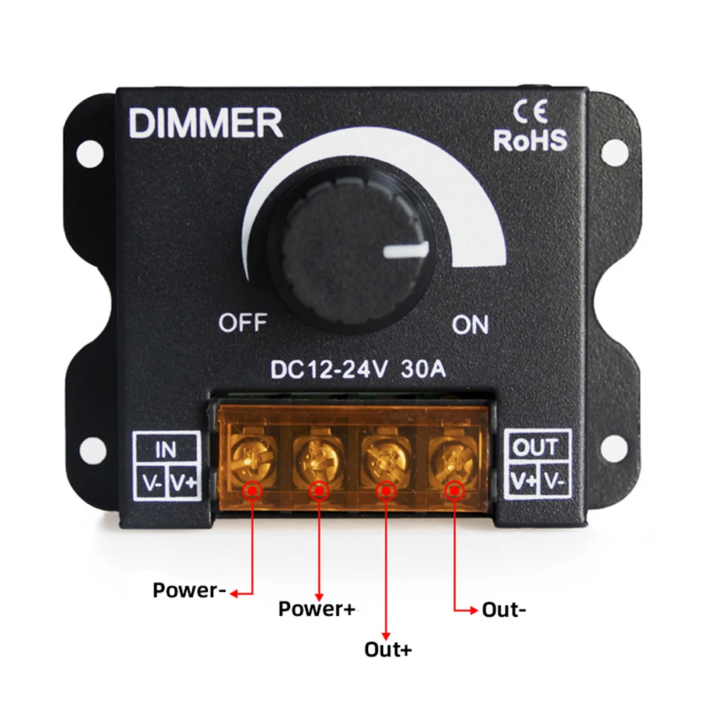 Dc 12V 24 V Led Dimmer Switch 12 24 V Volt 30A 360W Regolatore Di Tensione Regolatore Regolabile Per Led Strip Lamp Dimmer Dimmer