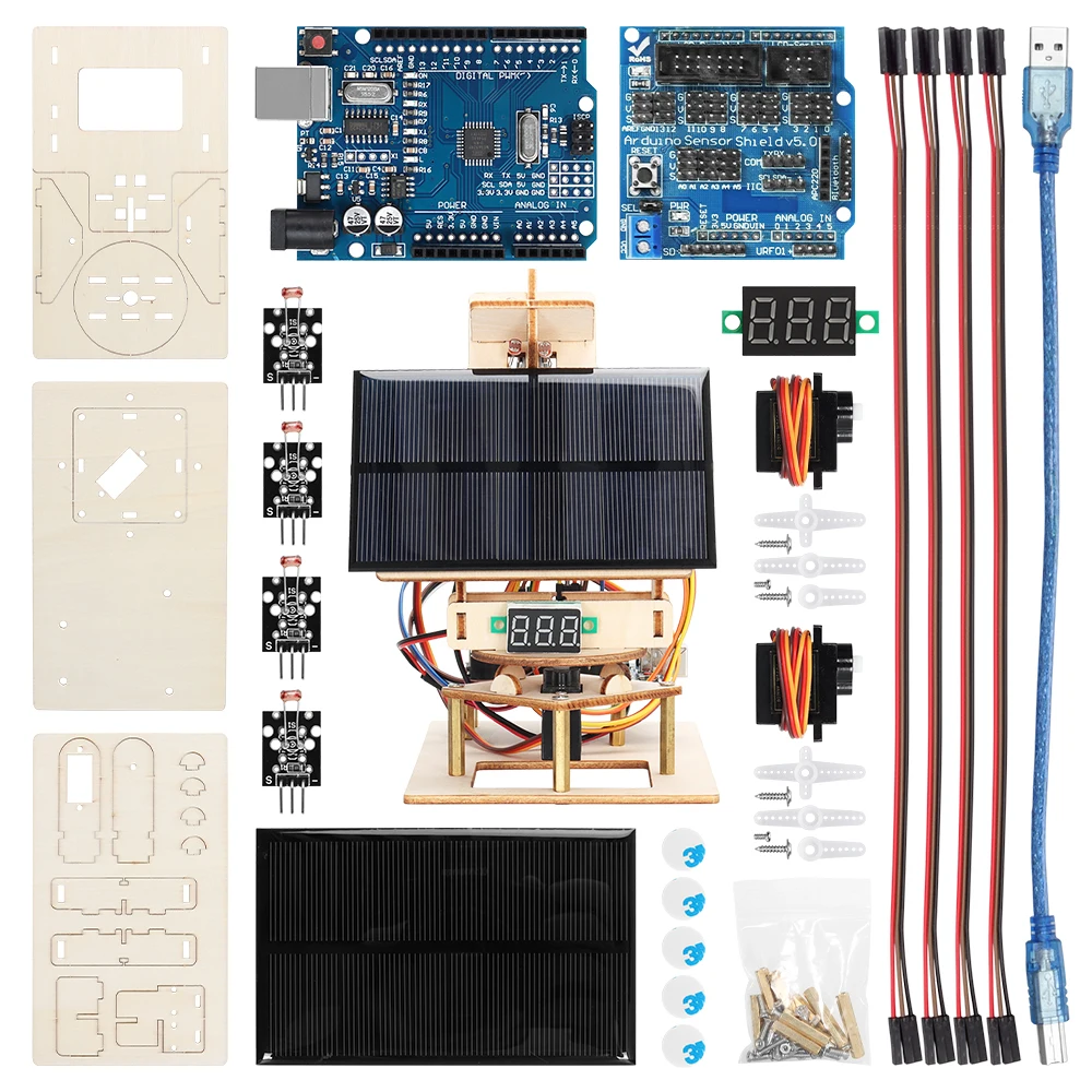 Solar Tracking Starter Kit For Arduino Programmble Best Selling DIY Electronics kit STEM School Education Full Version Set +Code 6