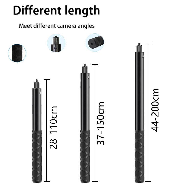 Selfie stick 2m metal invisible extended edition scalable monopod for Insta360 X2 X3 accessories for GoPro tripod