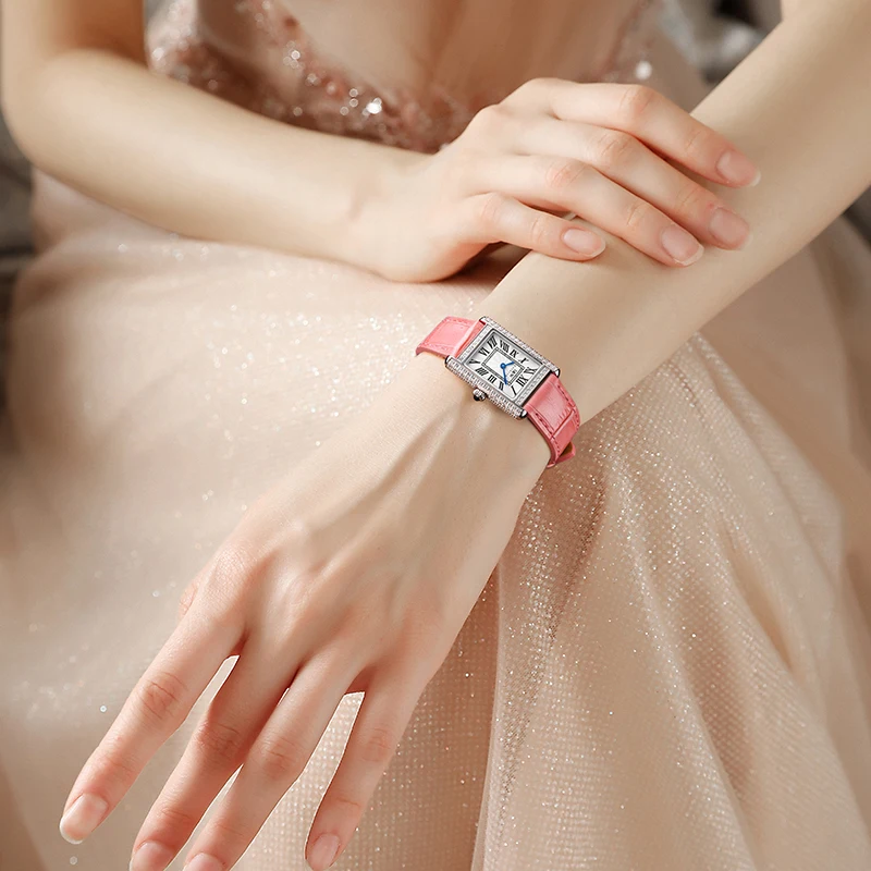 I&W CARNIVAL Brand Women Fashion Watch Ladies Luxury Quartz Watch 5mm Ultra Thin Rectangle Waterproof Clock 2022 New Reloj Mujer