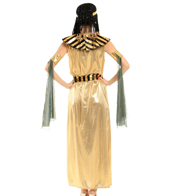 Halloween Girl Women Adult Costume Suit Men's Dress Prom Cosplay Egyptian King Headwear Golden Egyptian Pharaoh - Image 4