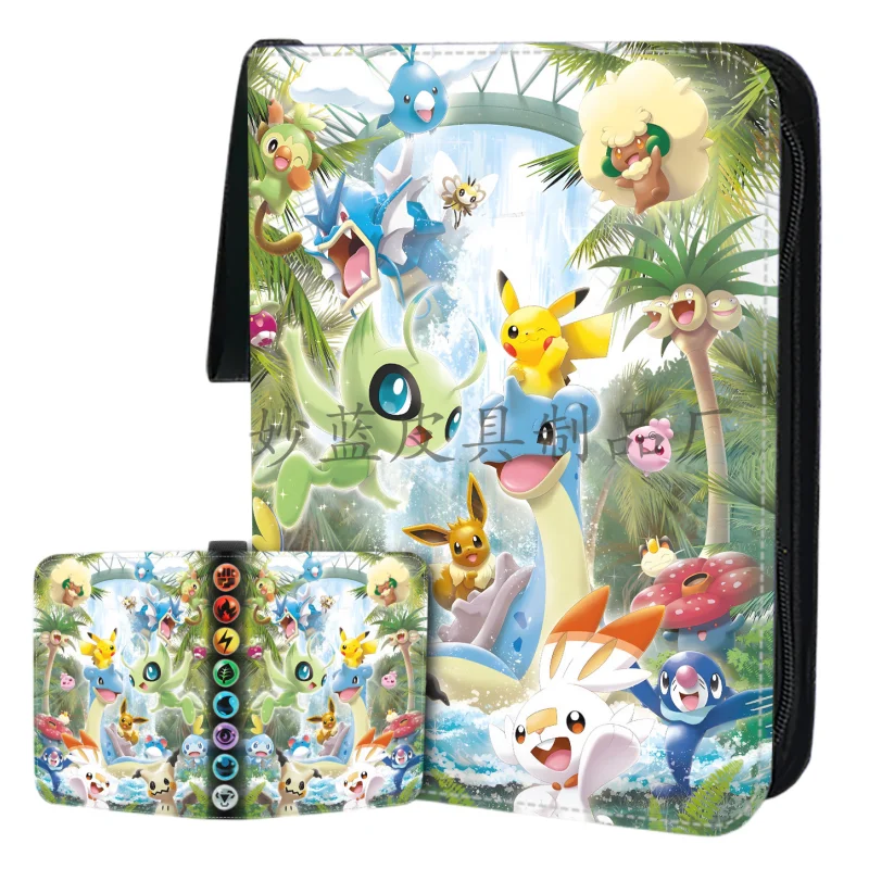 New Pokemon Game Collection Card Bag Card Book Toy Zipper Binder Kids