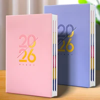 Планировщик Jan-Dec 2026, блокнот на испанском/английском языке, A5, чехол из искусственной кожи, школьный план повестки дня, еженедельный ежемесячный органайзер для дневника