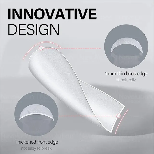 13957-1b06c8.jpg faux ongles en acrylique, artificiels, en forme de cercueil, transparents, mats