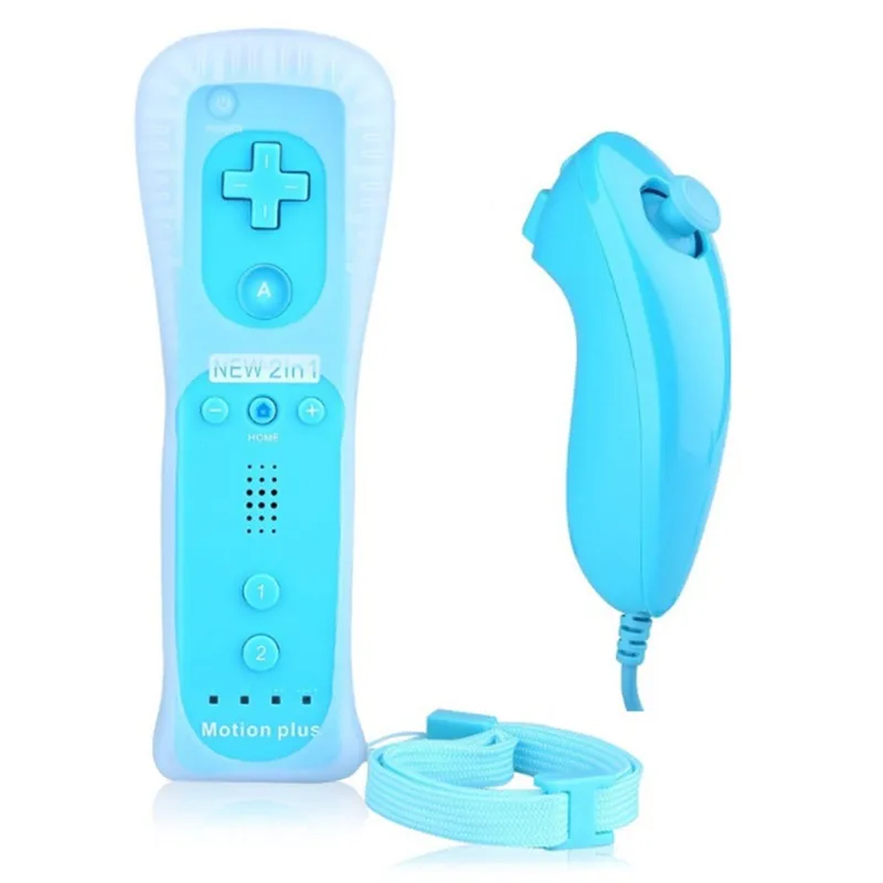 100set 2In1 Remote Control Joystick Joypad Built In Motion Plus Remote Controller Gamepad Nunchuck Controller for W-ii Console