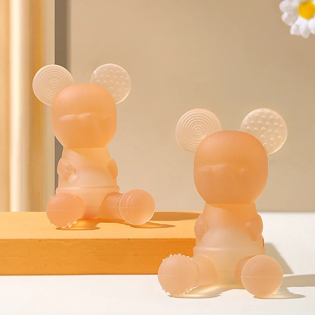 Baby Nursing Teething Toy Baby Teether Teething Pain-Relief Tool for Toddler Infant Newborn Rabbit Shape Silicone Teether Cares 2