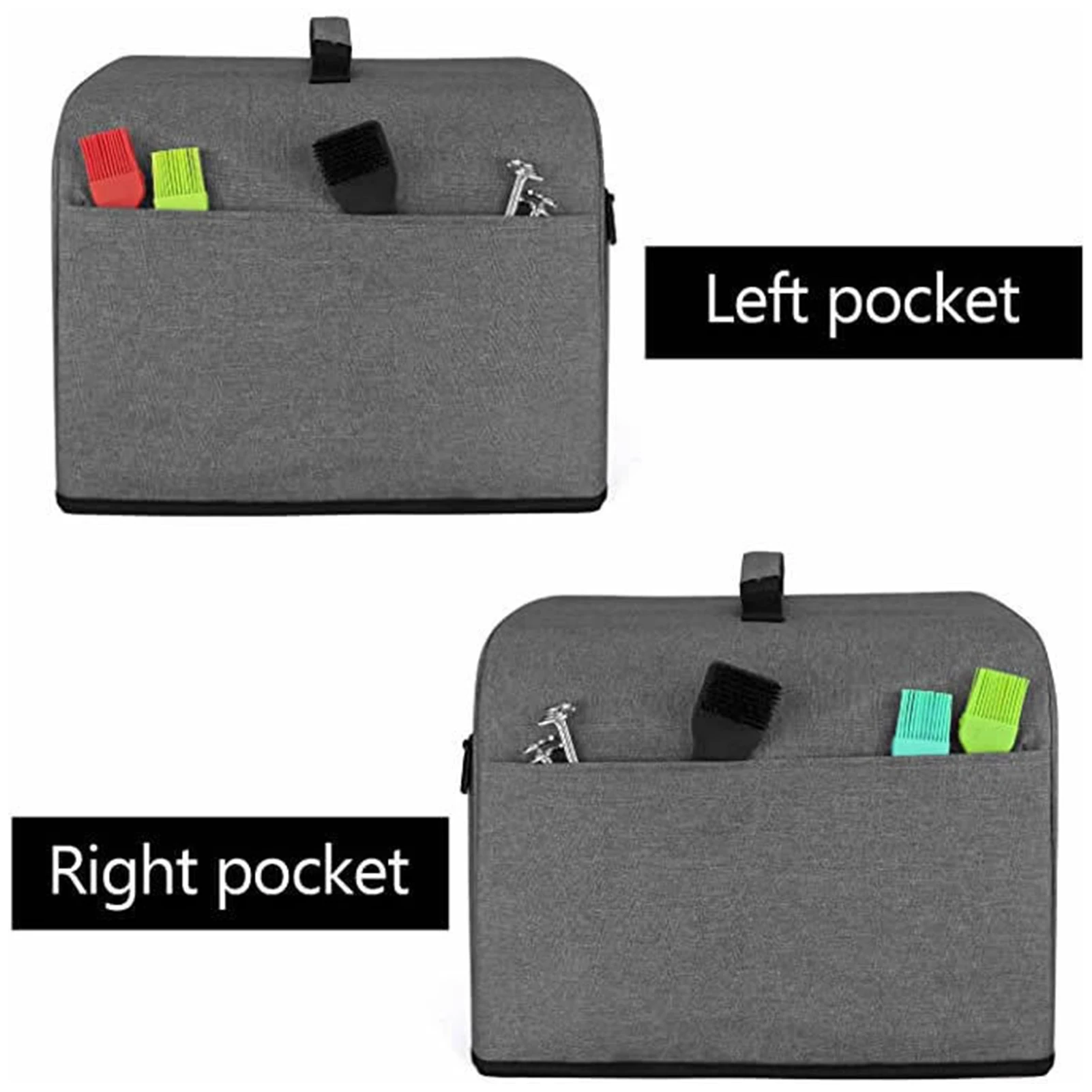 New Kitchen Dust Cover Compatible withNinjaFoodi Grill (AG301, AG302, AG400), Cover (Clear Front Panel) with Storage Pockets