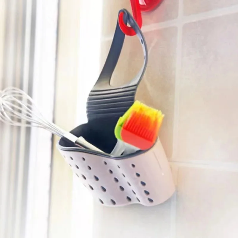 Kitchen storage rack Kitchen thickened double sink bag sink plastic drain basket storage hanging basket storage rack drain rack