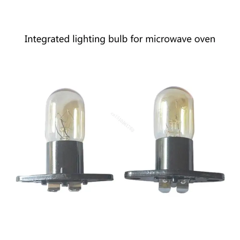 2Pcs 2A 250V 20W 2Pin Microwave Oven Bulb High Temperature Oven Light Lamp With Holder Spare Parts Kitchen Accessories