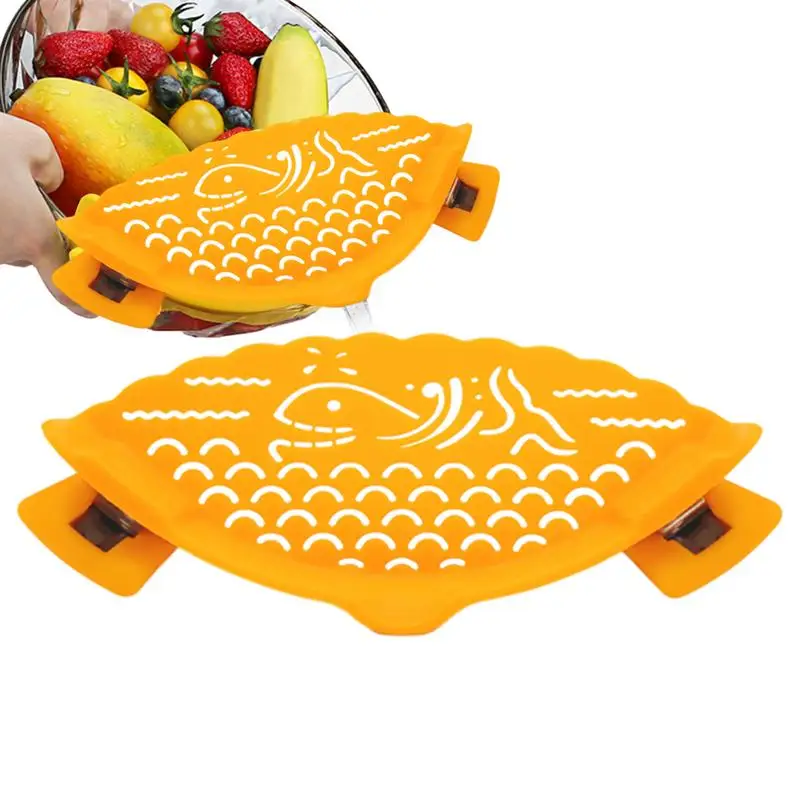 

Clip on Strainer for Pots Silicone pasta strainer Snap-on adjustable colander spout Food strainer Kitchen Gadgets for Pots