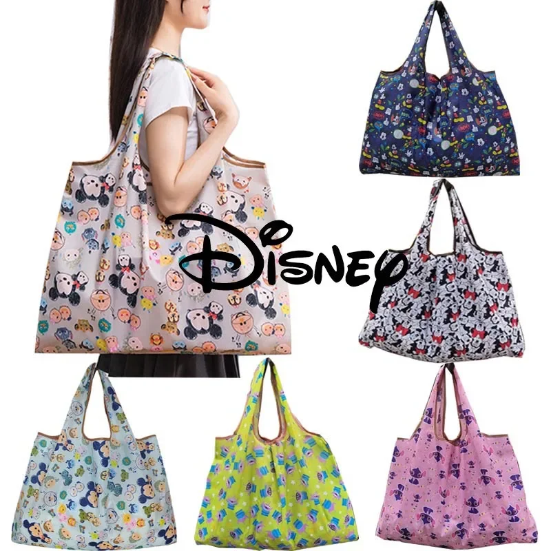 

Disney Minnie Tote Bags Mickey Mouse Cartoon Eco-friendly Shopping Bag Waterproof Foldable Portable Storage Bags Girls Handbags