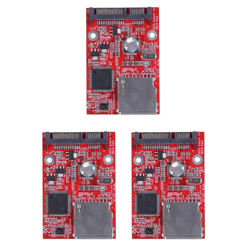 

3X MMC SD SDHC SATA 6.35 Centimeter HDD Secure Digital Conversion Adapter