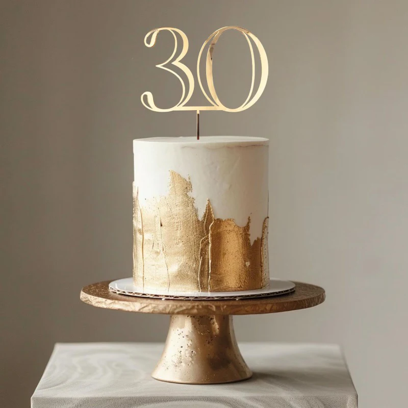 18 20 30 50. Acryl-Zahlen-Kuchenaufsatz für Erwachsene und Kinder, alles Gute zum Geburtstag, Party, Kuchendekoration, Hochzeitstag, goldener Kuchenaufsatz – Detail 9