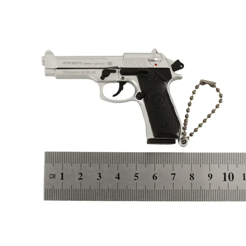 1:3 Mini 92F Pistol Model Alloy Detachable Assemblable Toy Keychain Pendant Metal Toy Gun Bag Decoration Boys Gift 4