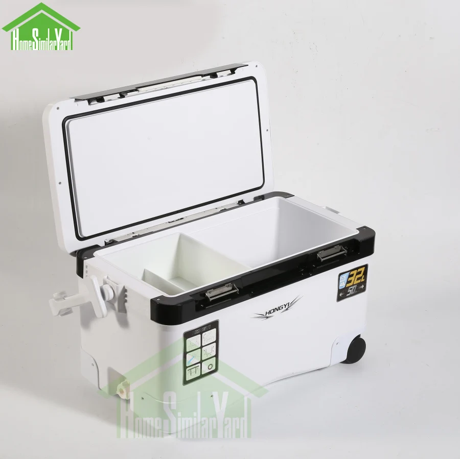 25-36L Camping Cooler Box Picnic Fishing Large Capacity Portable Keep Cold Trolley Box 10-72H Insulation Food Storage