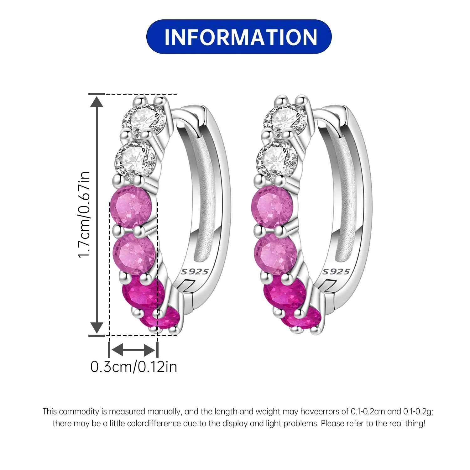 Orstarry S925 Sterling Silver Colorful Wavy Earrings Versatile Hoop Earrings For Women Jewelry Original Party Gifts