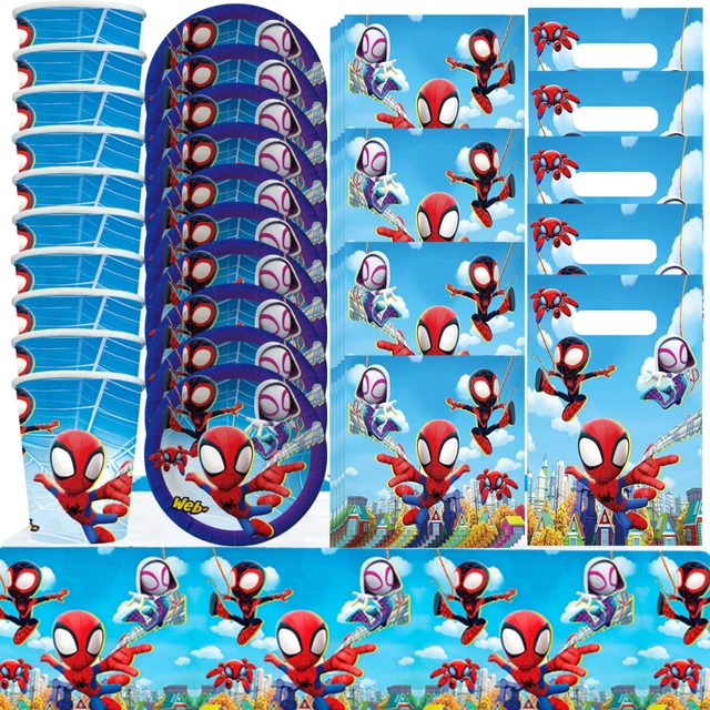 Spidey y sus amigos increíbles juego de vajilla desechable Decoración de  cumpleaños niños Baby Shower superhéroe Spiderman suministros de fiesta -  AliExpress