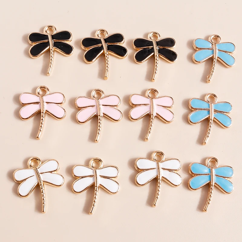 20 Stück 13x16mm Cartoon Tier Charms Emaille Libelle Charms Anhänger für Schmuckherstellung DIY Halsketten Ohrringe Armbänder Geschenke