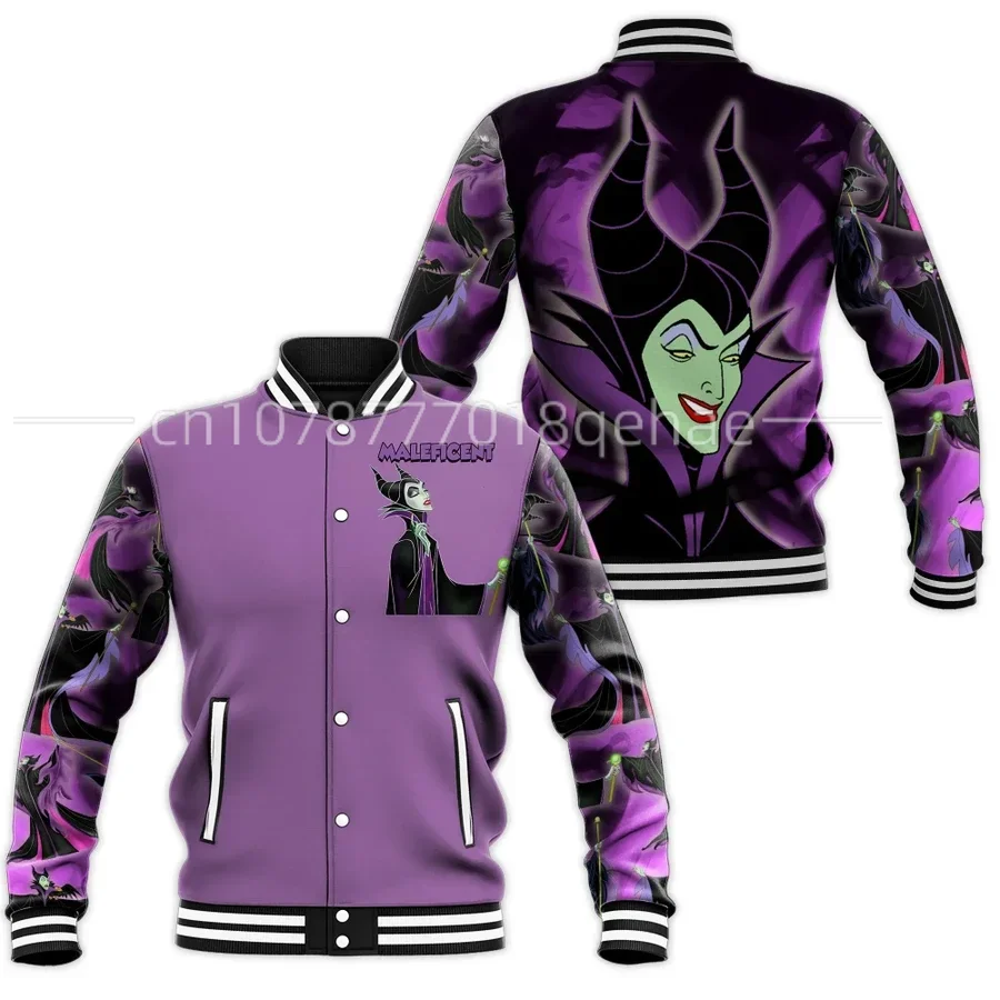 2023 Disney Maleficent Giacca Da Baseball Disney Maleficent Giacca Da Baseball Casual Oversize Street Giacche Da Uomo E Da Donna