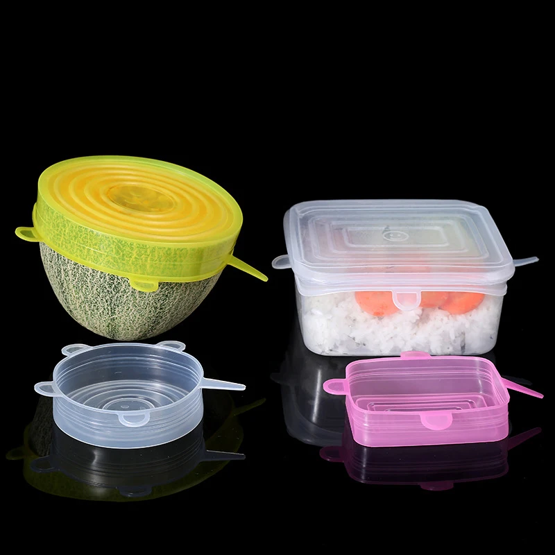 Silicone Cover Stretch Lids Reusable Airtight Food Wrap Covers Keeping Fresh Seal Bowl Cap Elastic Silicone Lid Kitchen Cookware food cover fresh keeping cover preservation cover bowl cover