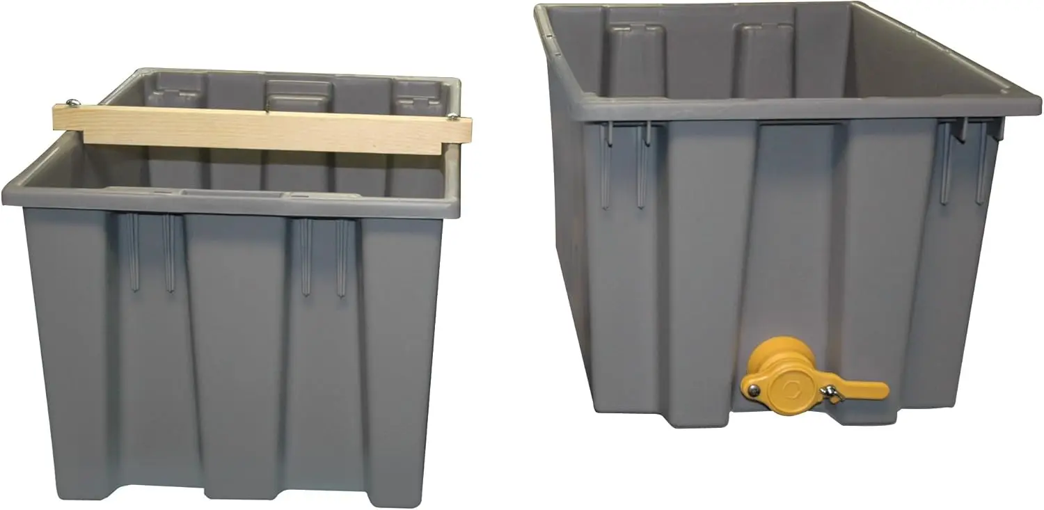 Mann Lake, Plastic Uncapping Tank, Gray, Multi-Purpose Honey Extraction & Straining Solution, Durable Polyurethane Build,