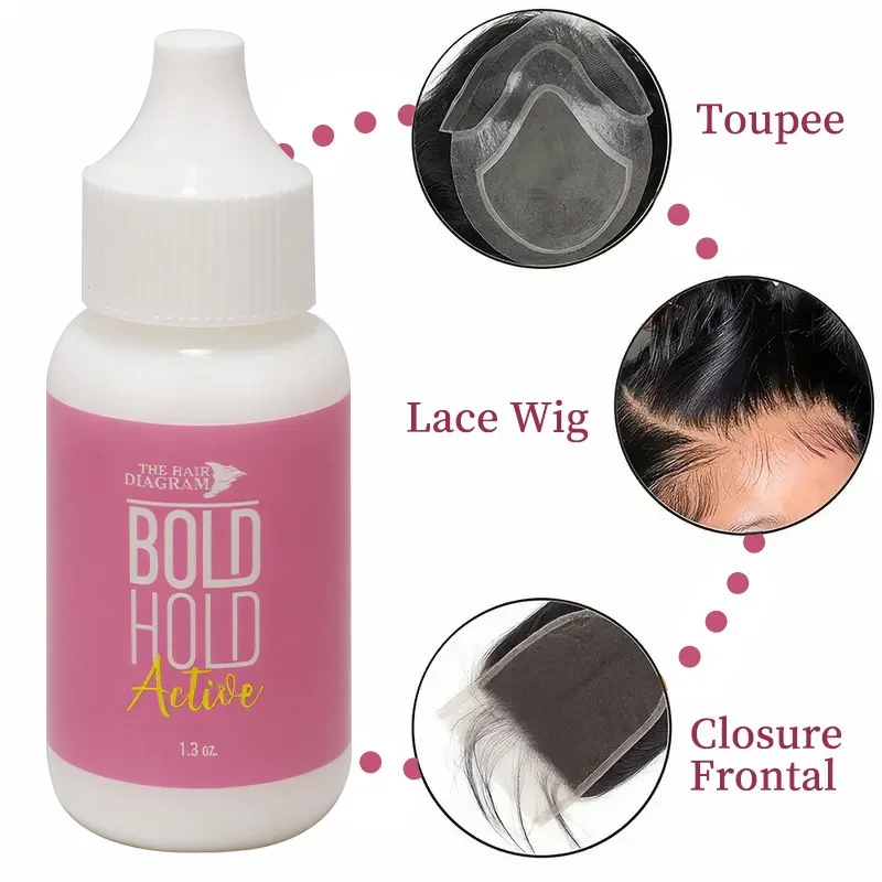 Colla per parrucche in pizzo da 37 g, adesivo impermeabile con formula a base d'acqua. Parrucche delicate e non irritanti, ad asciugatura rapida, proteggono saldamente le parrucche, Lac - immagine 2
