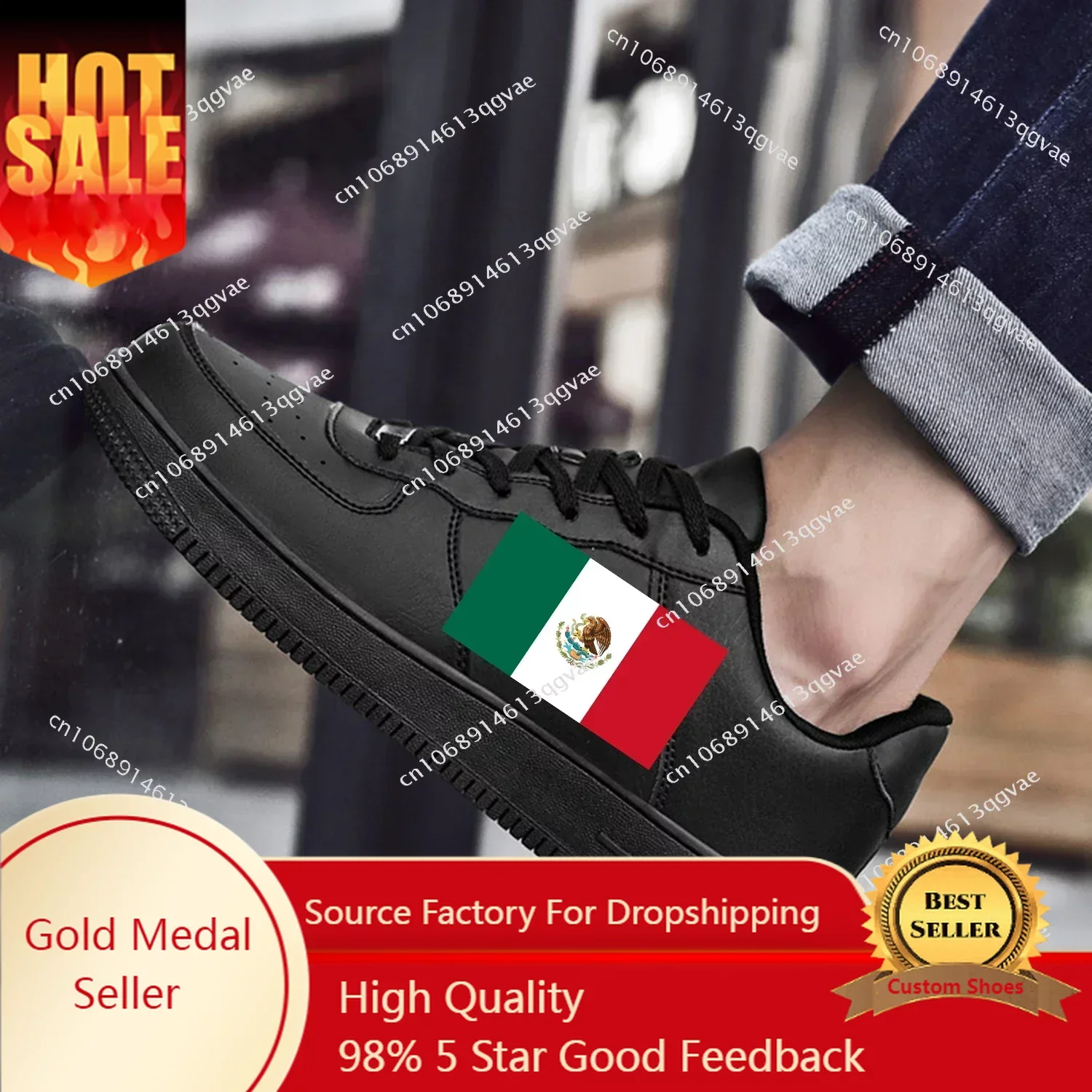 

Mexican Flag AF Basketball Mens Womens Sports Running High Quality Flats Force Sneakers Lace Up Mesh Customized Made Shoe DIY